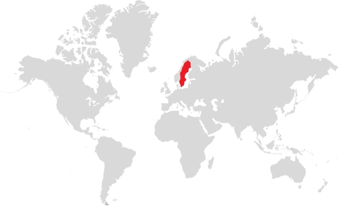 Karta med Sverige markerat