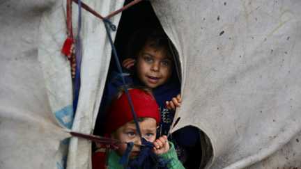 Barn i flyktingläger i Syrien.