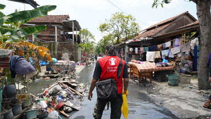Översvämning i Indonesien.