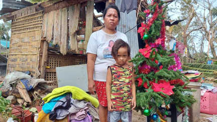 Förödelse efter tyfonen Rai i Filippinerna.
